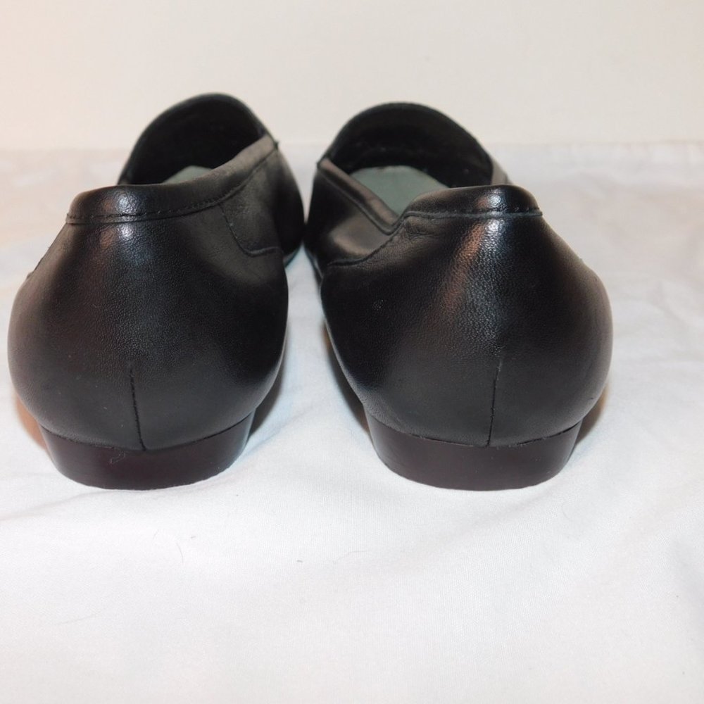 Victoria Spencer Black Leather Flats Size 6.5W NEW - Picture 4 of 7